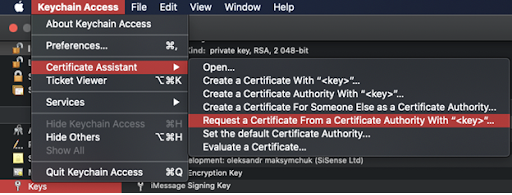 8 7keychain request cert