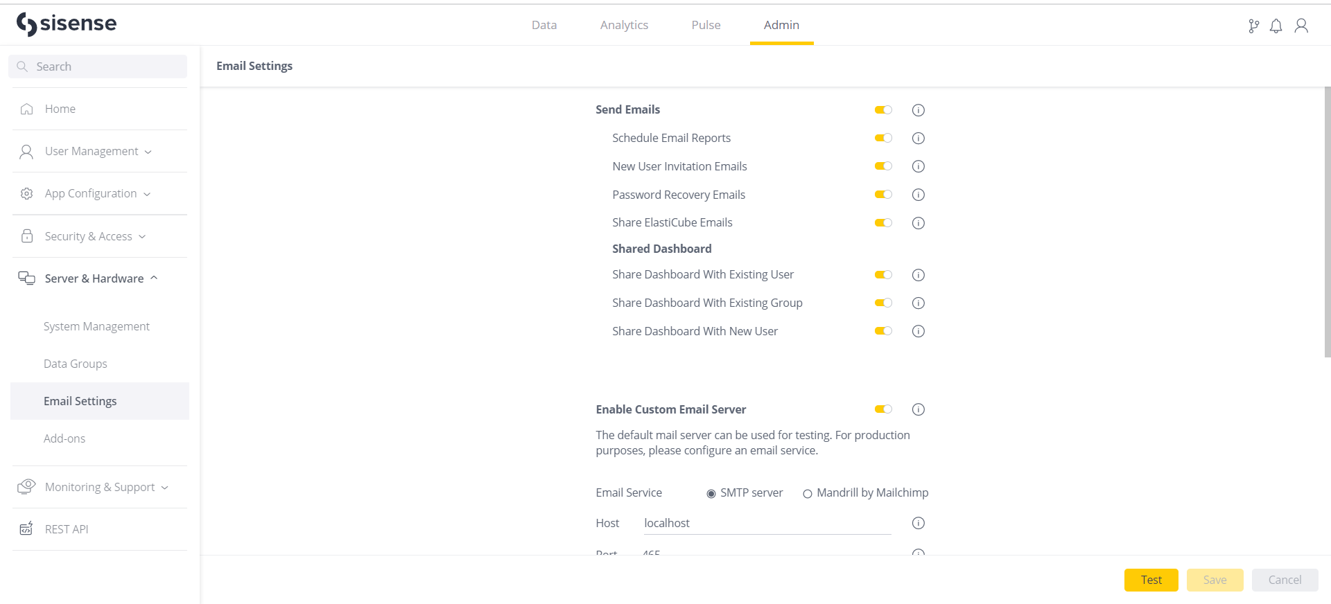 Admin EmailSettings