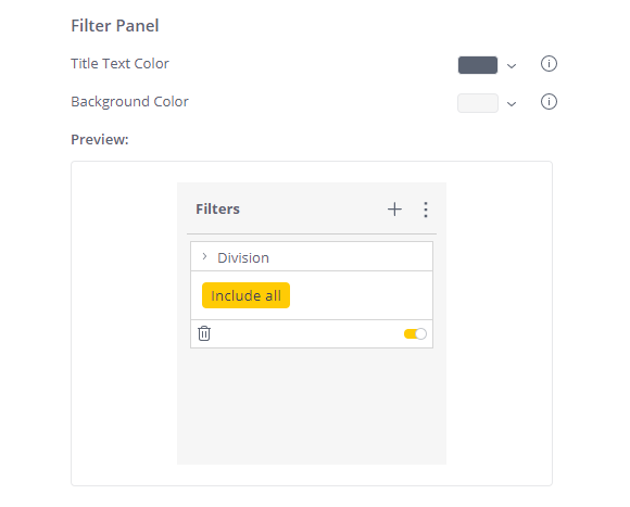 DashboardDesign FilterPanel