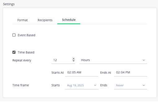 ReportMgr Schedule
