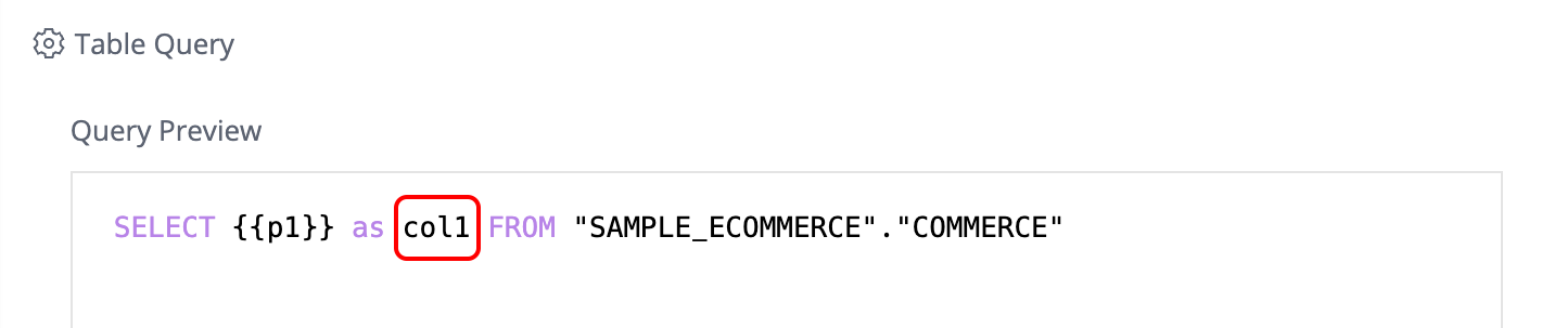 TableQuery Alias