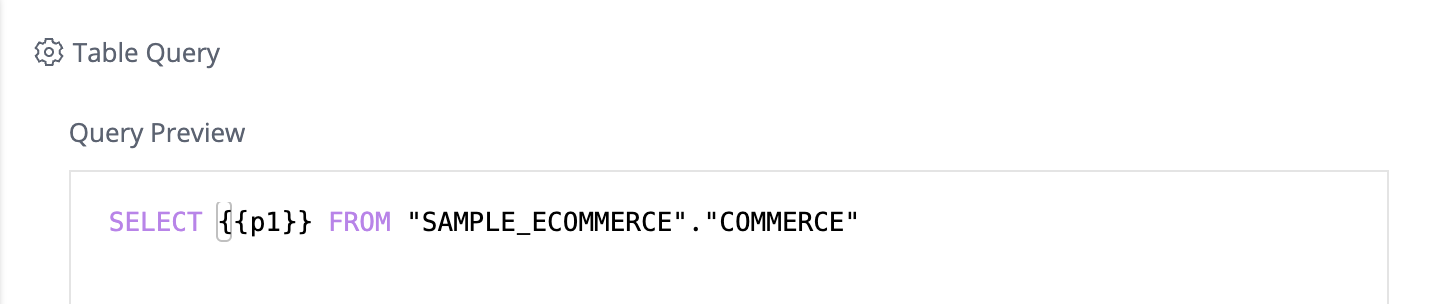 TableQuery NoAlias