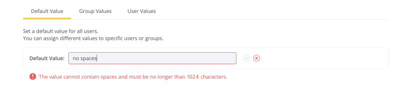 UserParams NoSpaces