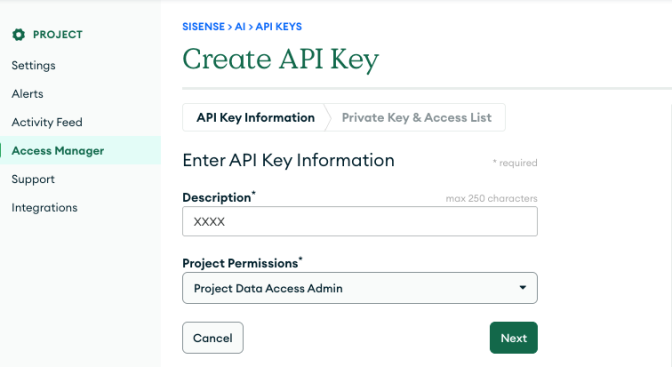 VDB APIKey