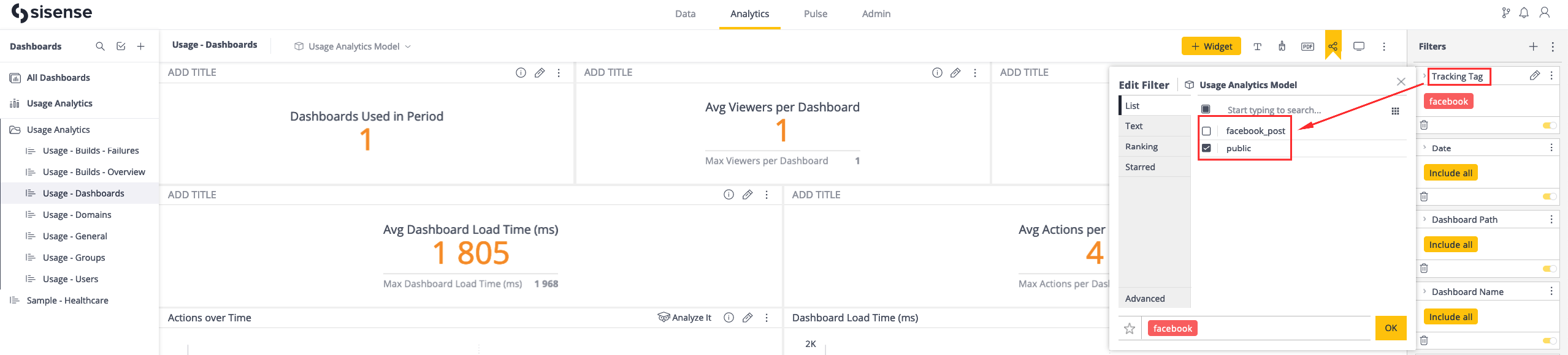 WAT trc claim Usage Analytics