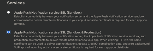 Apple push notifications