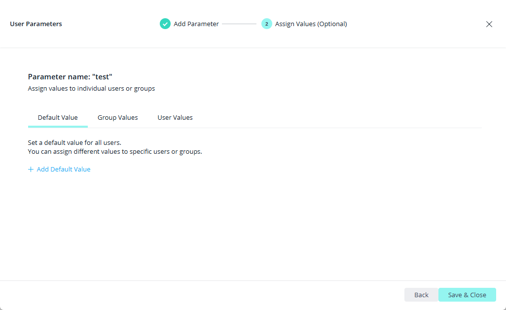 Assign parameter values