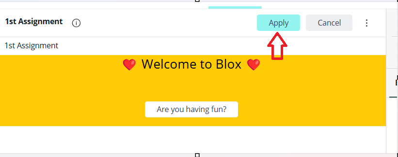 Blox apply button