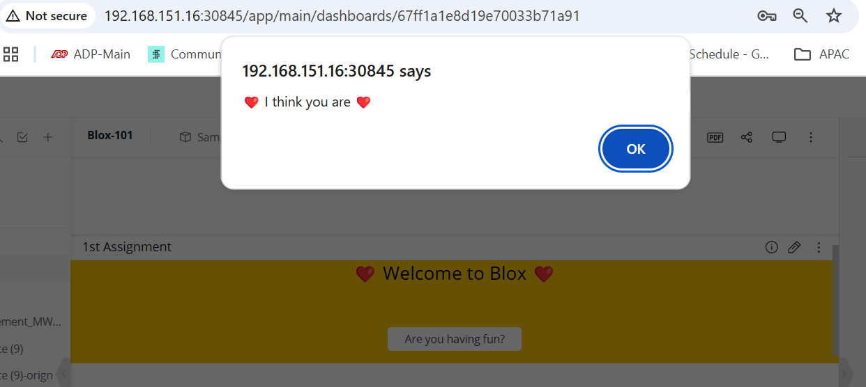 Blox popup message