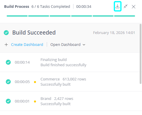 Build download log