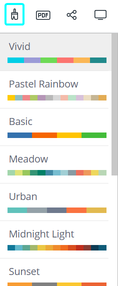 Color palette menu