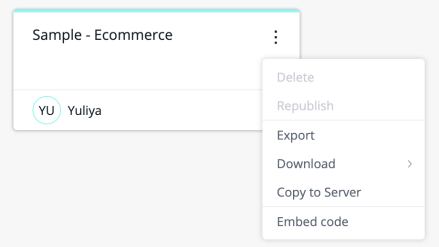 Dash menu