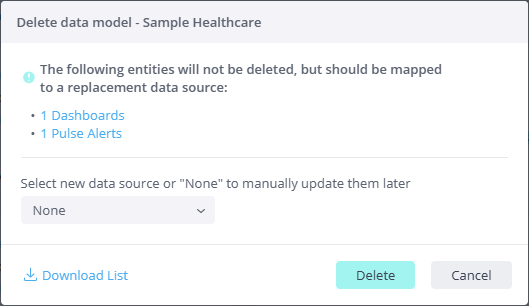Delete data model