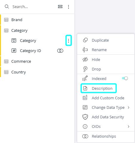 Description menu