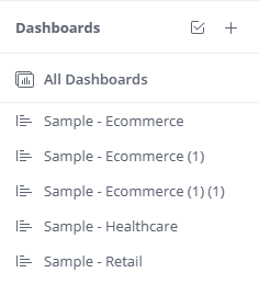 Duplictae dashboard list