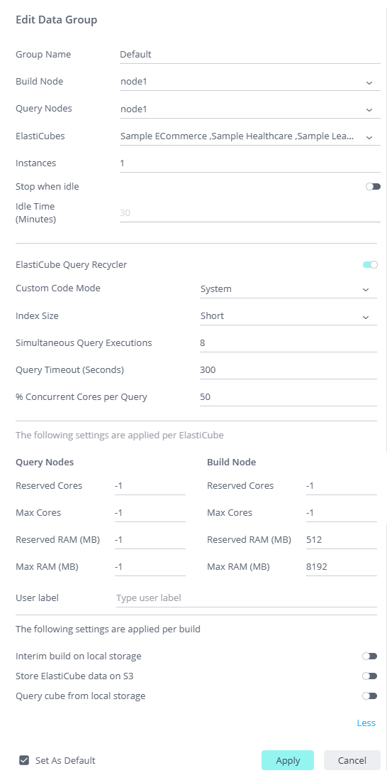 Edit data group extended