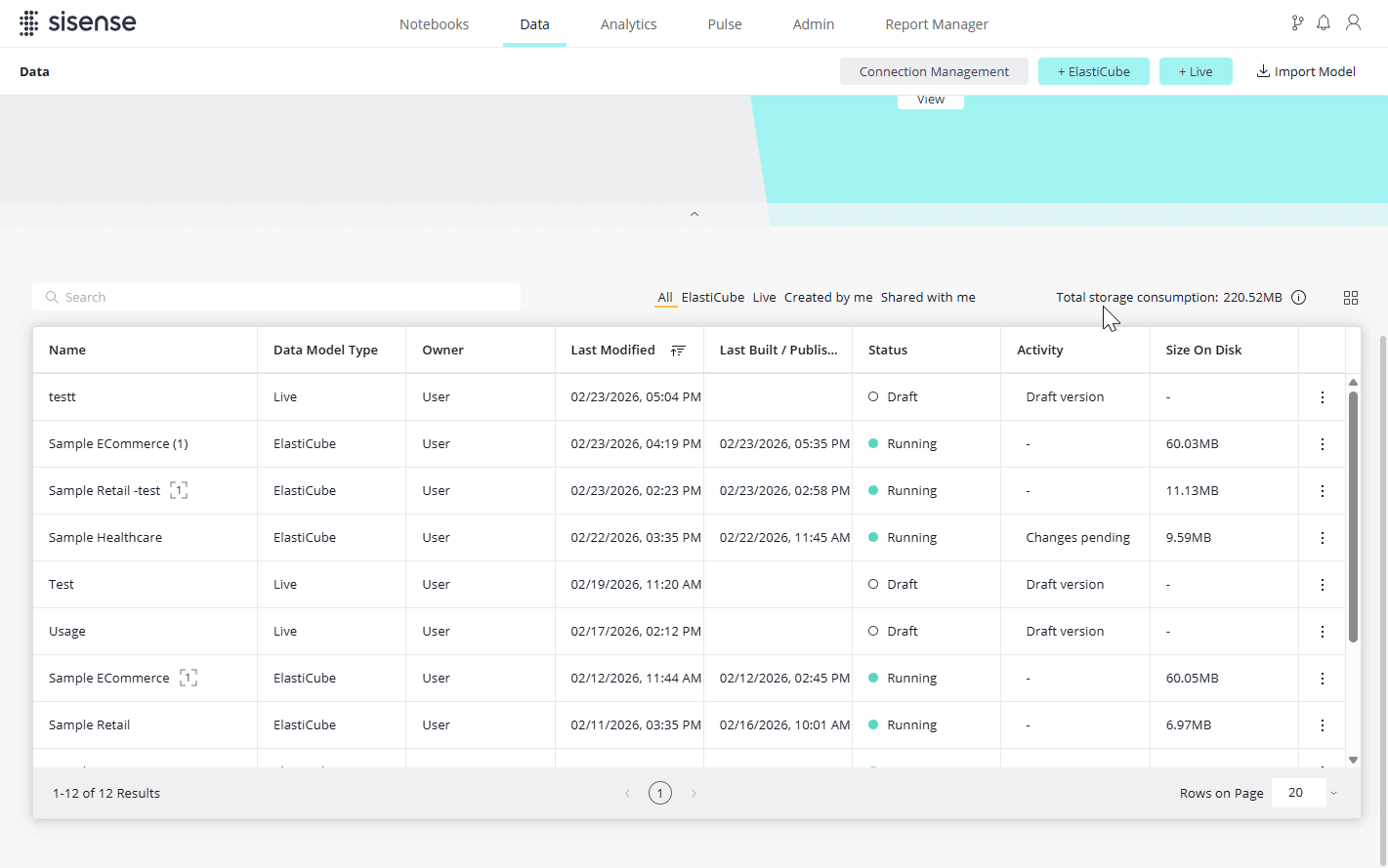 Exporting data model