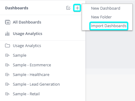 Import dashboard