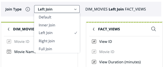 Inner join dropdown