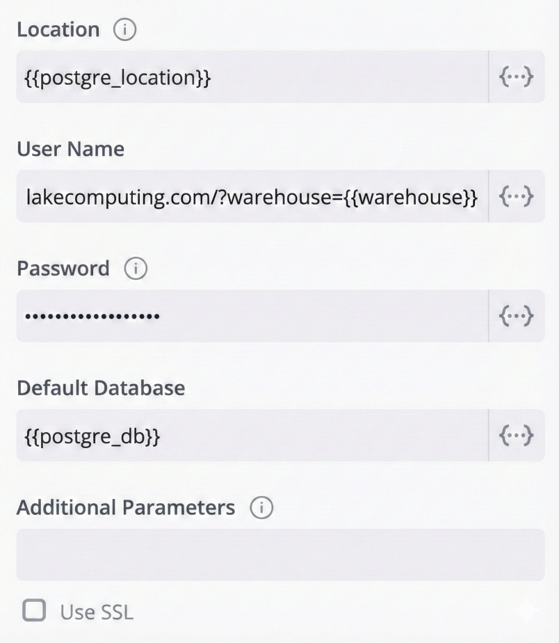 Live connection combine parameters