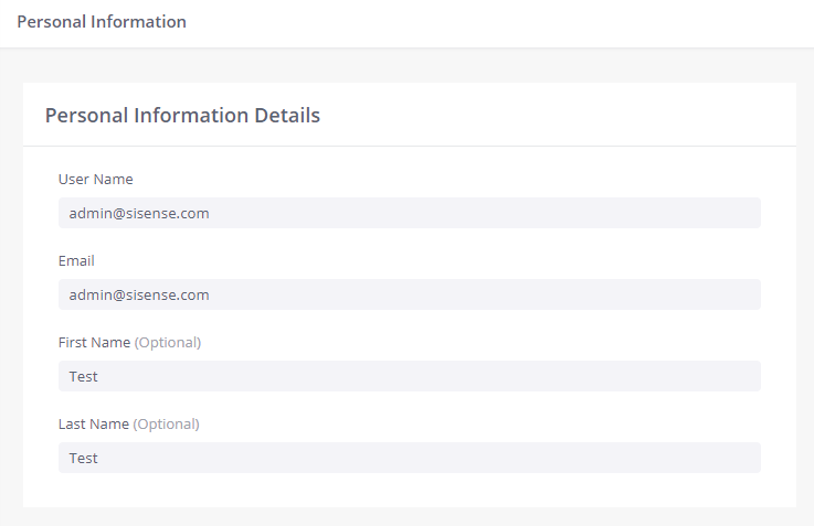 My profile personal information details