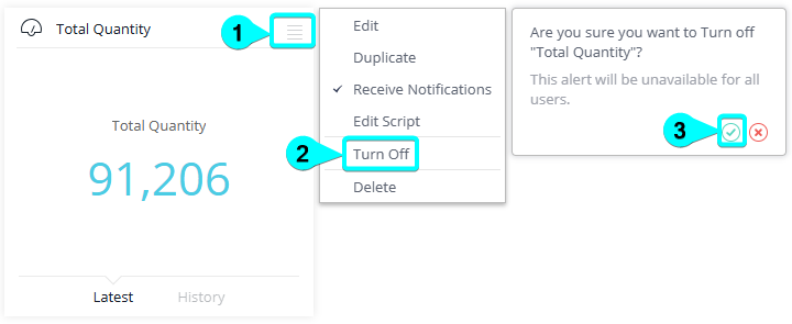 Pulse turn off notification