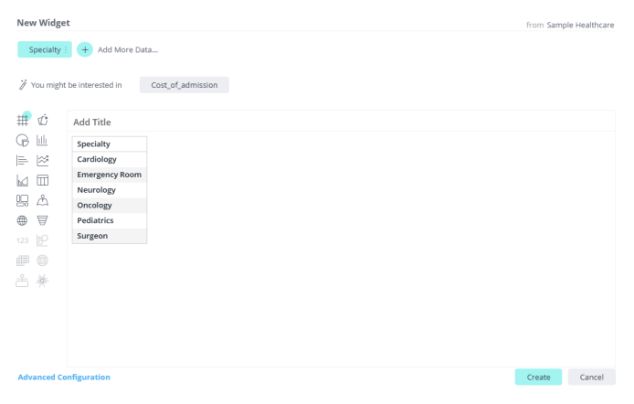 Single descriptive widget