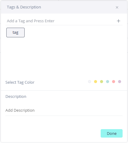 Tags window