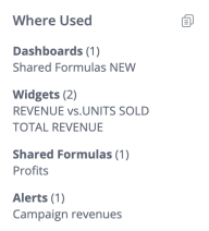 Where used shared formulas