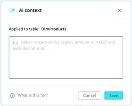 AI context dialog