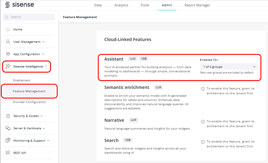 Admin Intelligence FeatMgmt Assistant