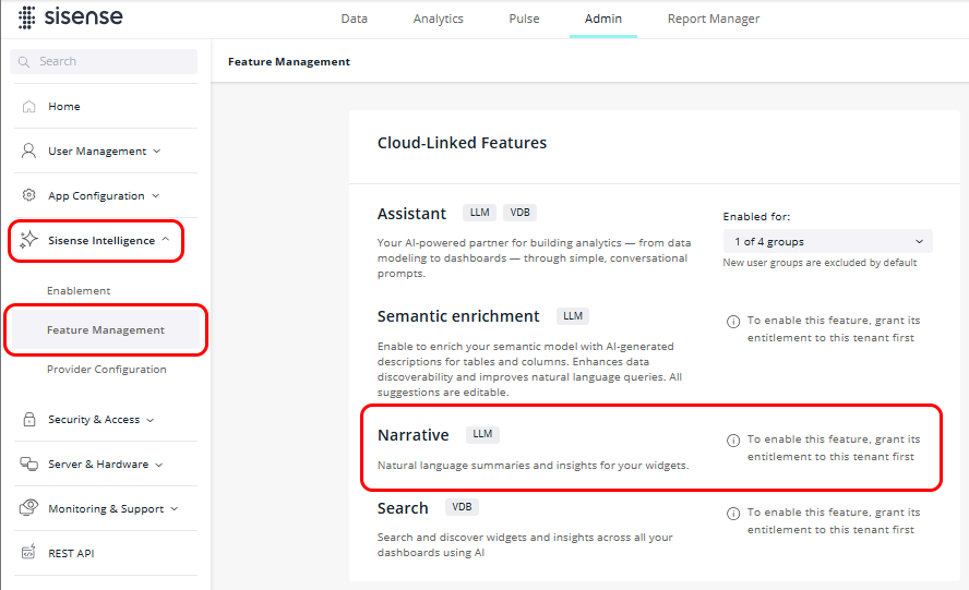 Admin Intelligence FeatMgmt Narrative