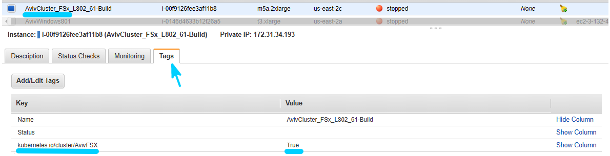 K8s cluster tags